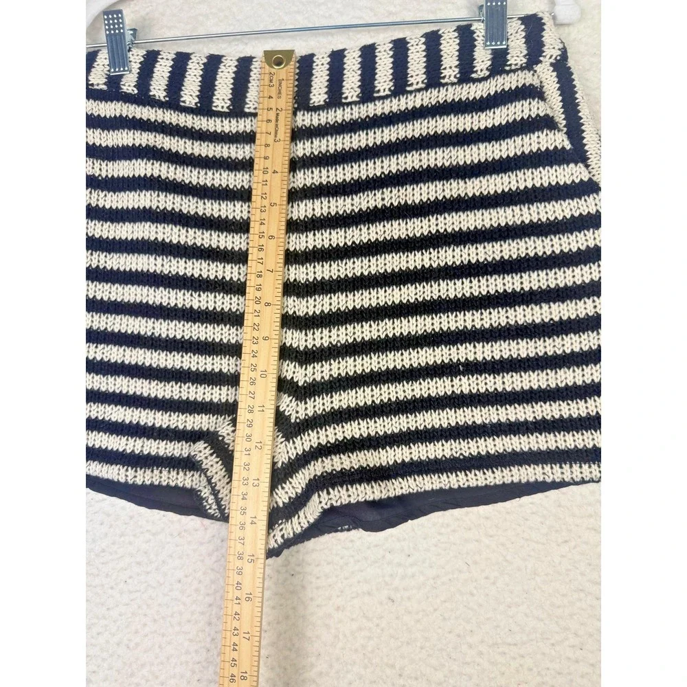 English‎ Factory Shorts Womens Large Black Striped Sweater Knit Lined Festival